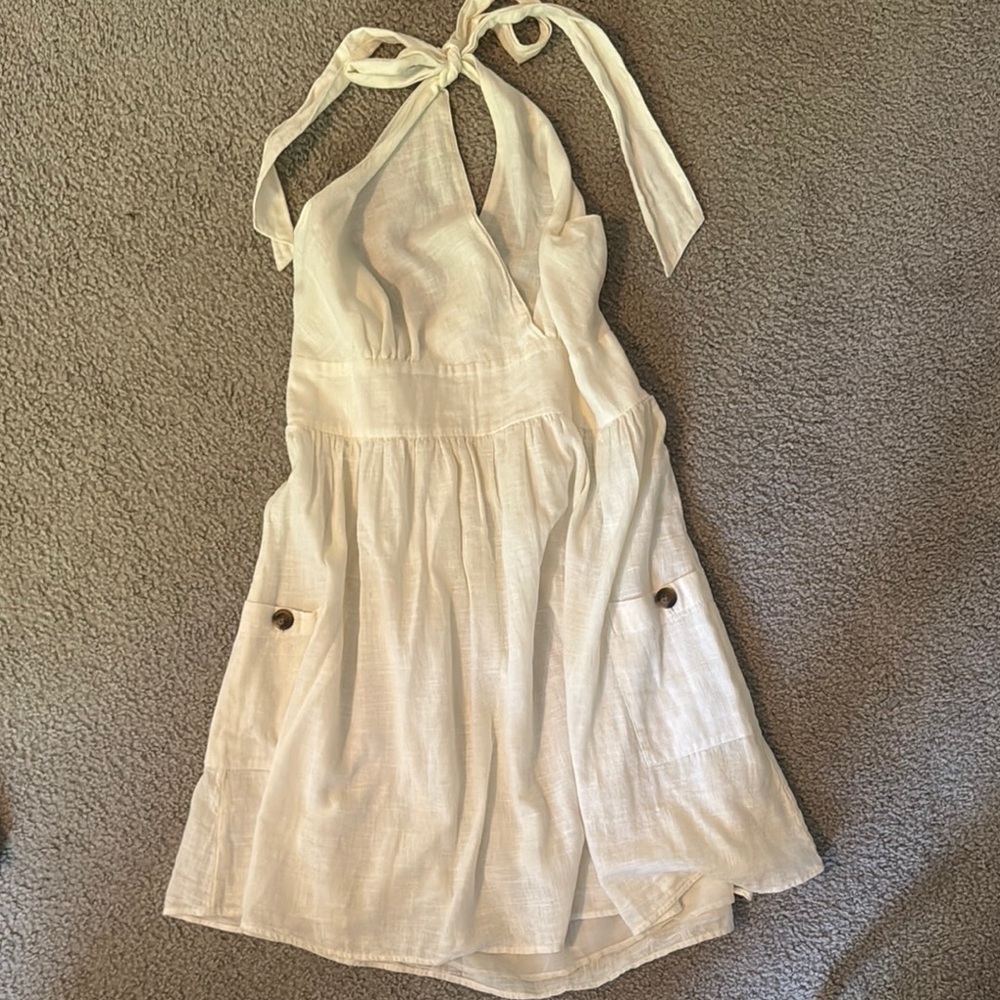 American Eagle Cream Halter Dress